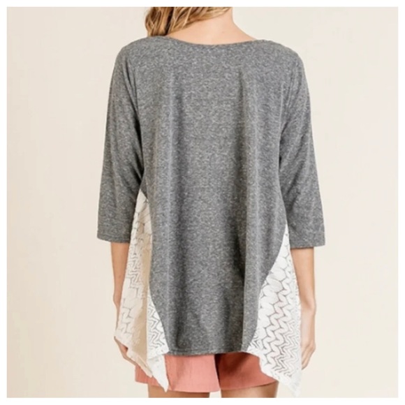 42 Side Lace Trim Tunic Top - Picture 3 of 3